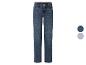Damen-Jeans mit geradem Bein in Dunkelblau mit Waschung.