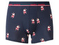 Blaue Boxershorts mit Weihnachtsmann-Motiv von Happy Shorts.