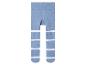 Hellblaue Baby-Leggings mit weißen Streifen und rutschfesten Punkten.
