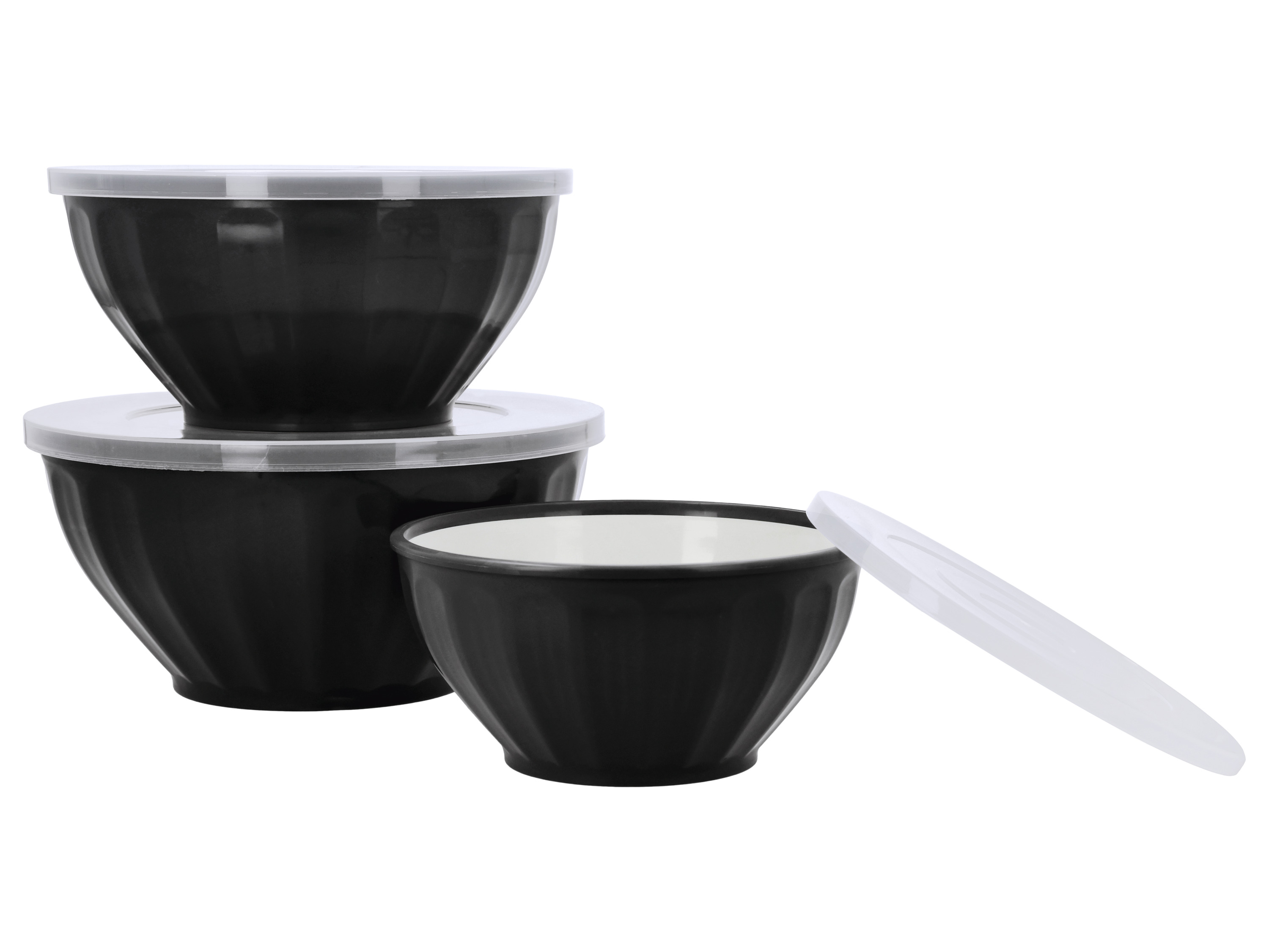 SILVERCREST® Schüsselset, 3 Stück (Schwarz)