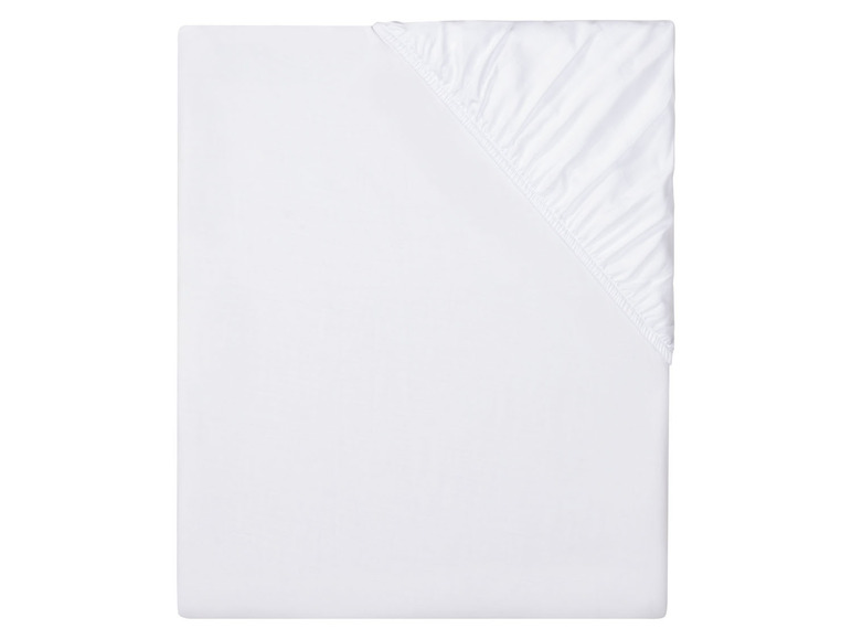Ein weißes Spannbettlaken.