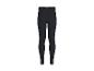 Schwarze, schlichte Leggings auf weißem Hintergrund.