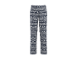 Blaue Pyjamahose mit festlichem Muster aus Hirschen und Schneeflocken