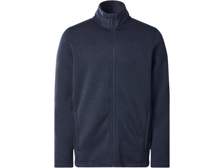 Herren-Dunkelblaue Reißverschlussjacke mit Stehkragen.
