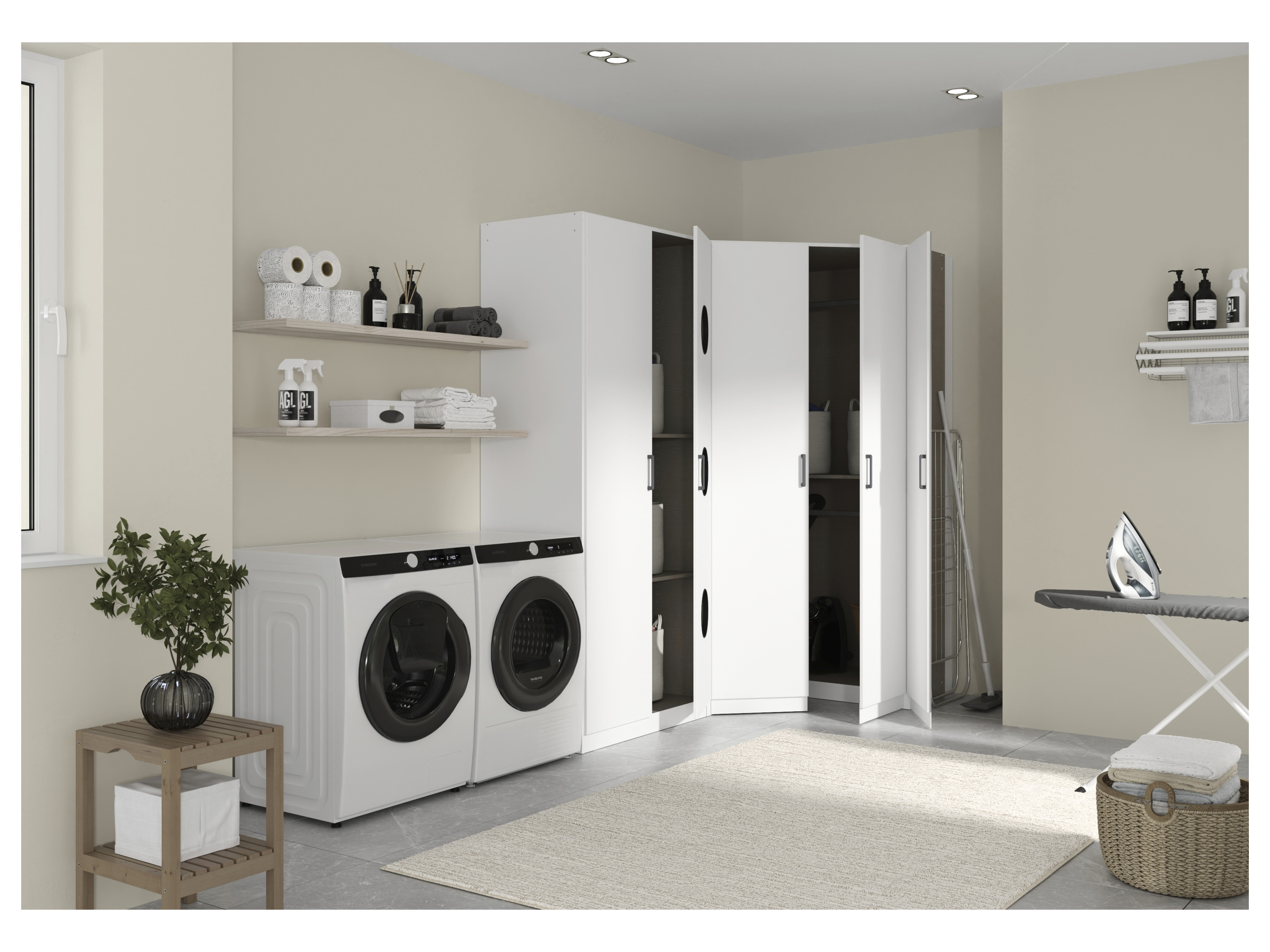 Thumbnail - rauch BLUE Allrounder, Grundelement Wäscheschrank 2trg (+ Eckschrank + Ausgleichstüre, Alpinweiß)