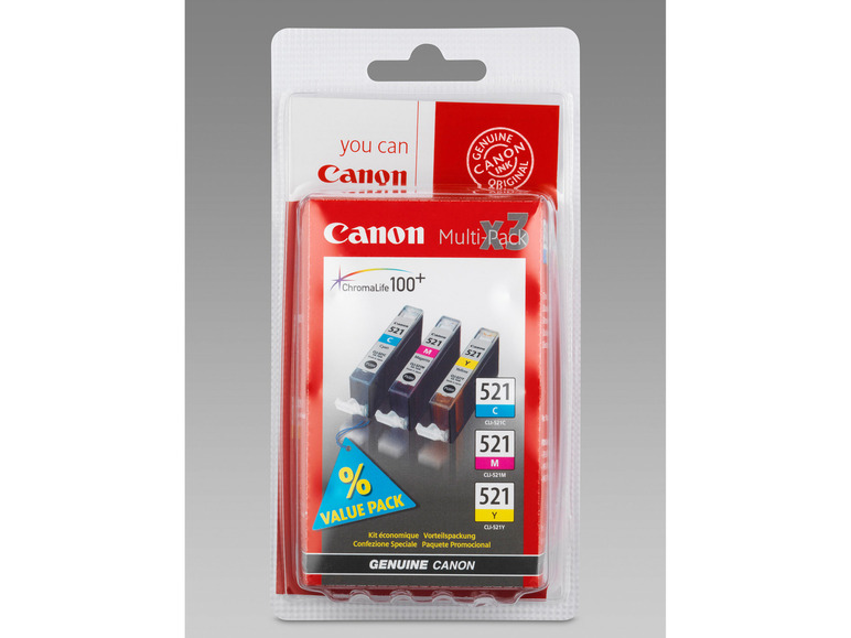 Multipack »CLI-521« Canon Tintenpatronen Cyan/Magenta/Gelb