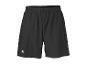 Schwarze Sporthose mit elastischem Bund und perforierten Details.