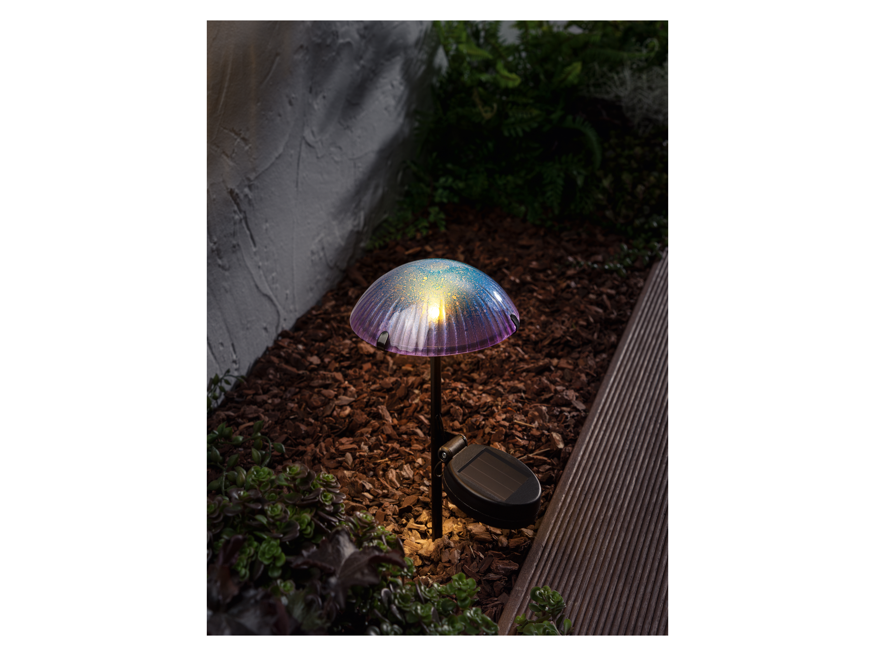 Thumbnail - LIVARNO home leuchtender Pilz mit Erdspieß, Solar und LED (Blau)