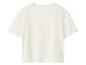 Weißes Baumwoll-T-Shirt mit kurzen Ärmeln und Rundhalsausschnitt