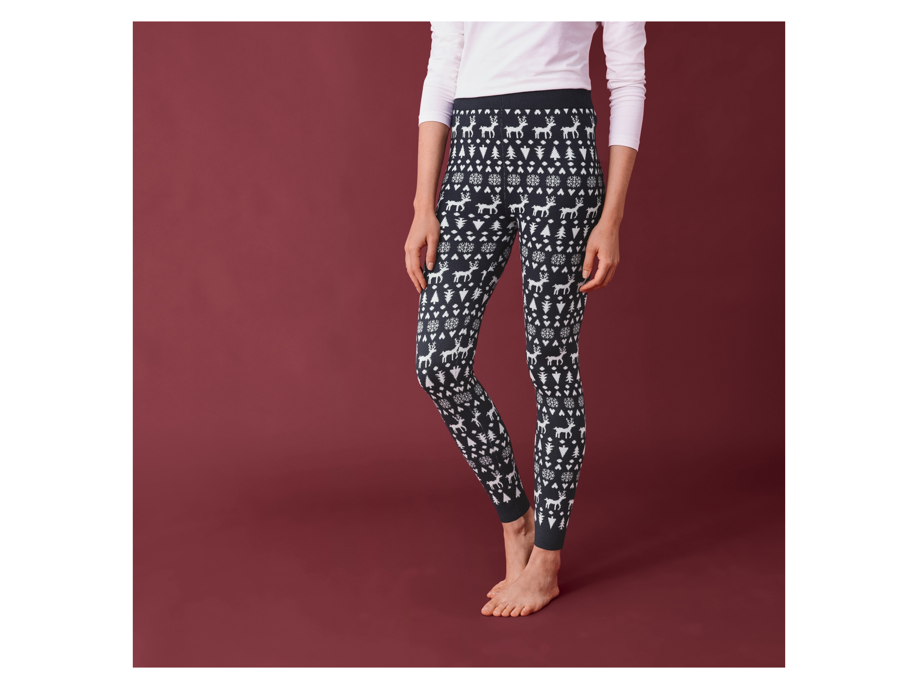 ESMARA® Damen Leggings Weihnachten (Navy, XS(32/34)) – Bild 2 von 3