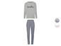 Benetton Pyjama mit grauem Langarmshirt und gestreiften Hosen.