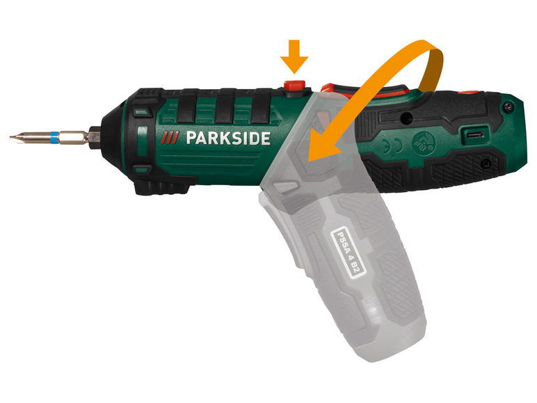 Gehe zu Vollbildansicht: PARKSIDE 4 V Akku-Stabschrauber »PSSA 4 B2« mit Bitset, 10 Nm - Bild 6
