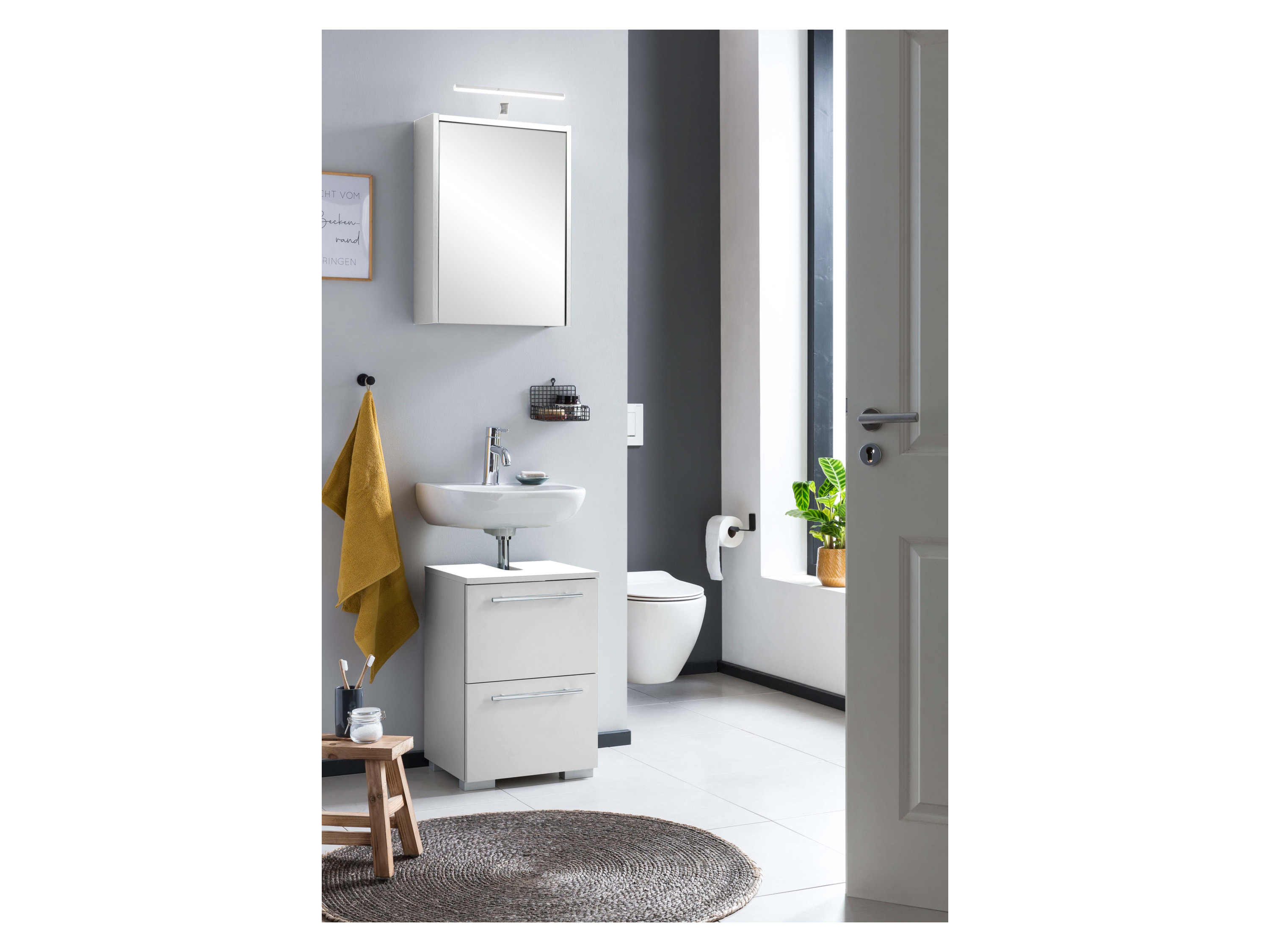 SCHILDMEYER Waschbeckenunterschrank Carlos (Breite 40 cm, Perlweiß) – Bild 2 von 4