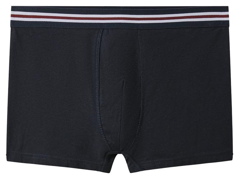 Dunkelblaue Boxershorts mit gestreiftem Bund