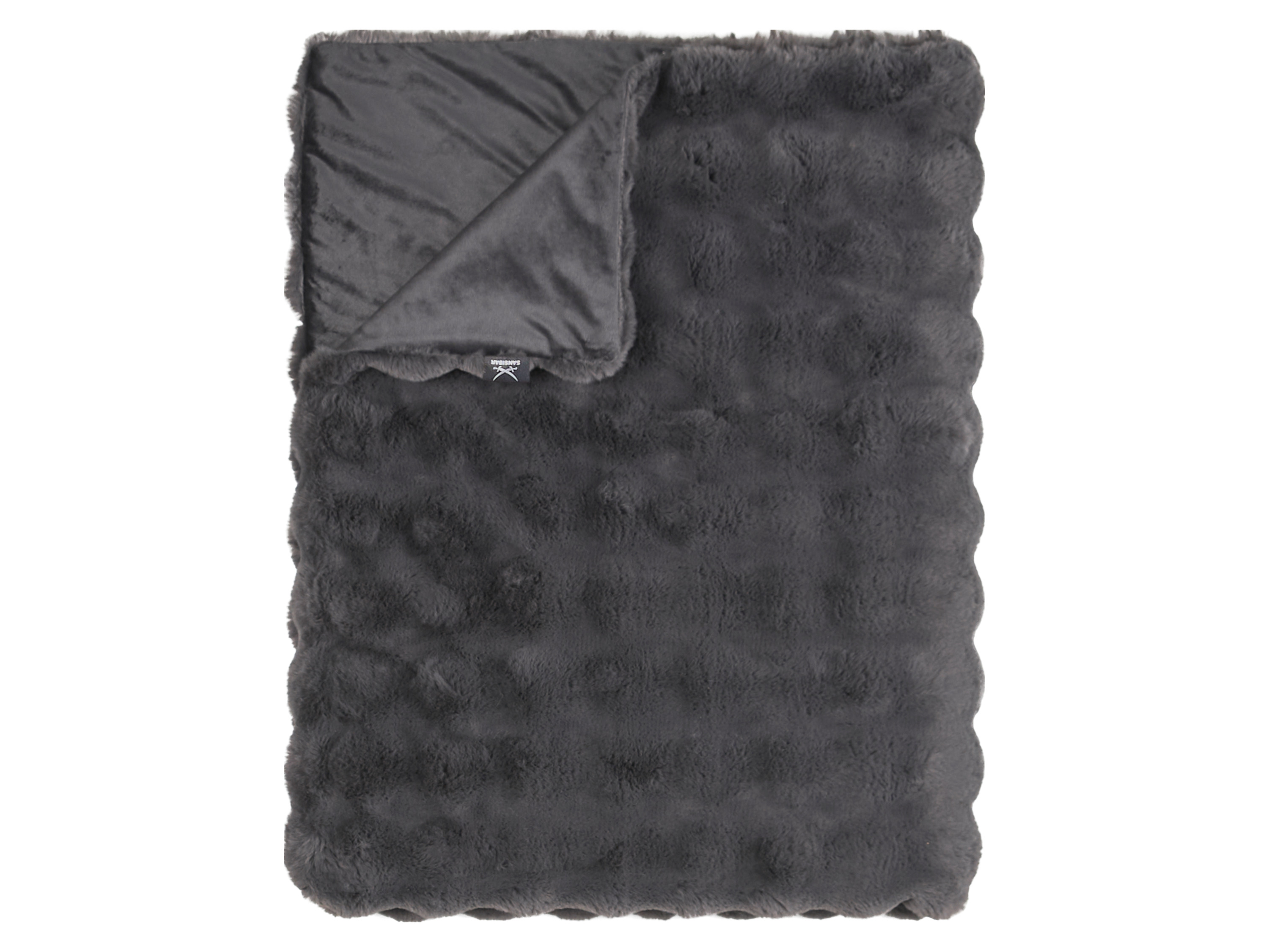 Thumbnail - Kuscheldecke Fake Rabbit Fur 130 x 170 cm (Anthrazit)