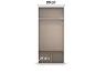 Offener Kleiderschrank mit Regalböden und Kleiderstange, 90 cm breit und 50 cm tief.