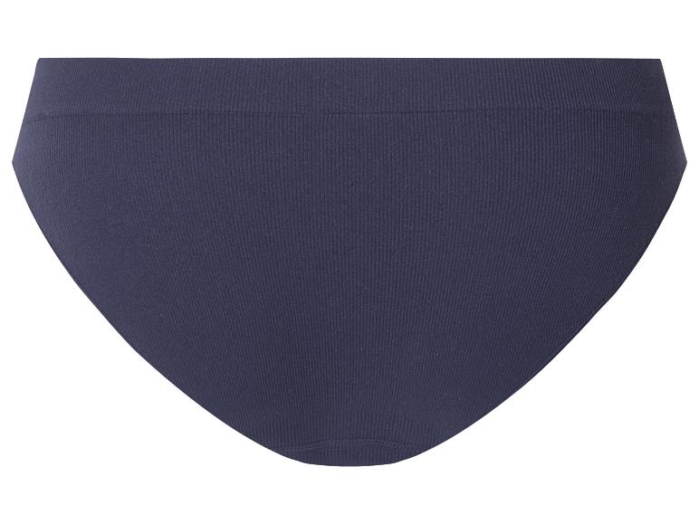 Dunkelblauer Damen-Slip aus geripptem Stoff