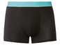 Schwarze Boxershorts mit blauem Bund.