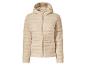 Hellbeige Steppjacke mit Kapuze und Reißverschluss
