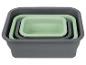 Set faltbarer Schüsseln in Grau und Hellgrün: ideal für Küche oder Aufbewahrung.