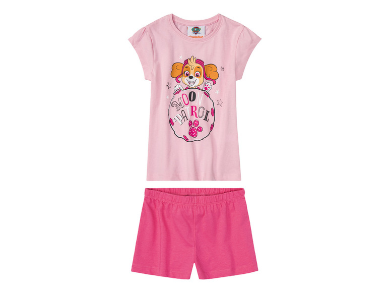 Rosa Pyjama mit kurzen Hosen und T-Shirt mit Paw Patrol-Motiv