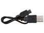 Ein schwarzes USB-Kabel mit einem Micro-USB-Stecker.