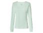 Damen Langarmshirt aus Baumwolle in Mintgrün mit Schleife und Herz