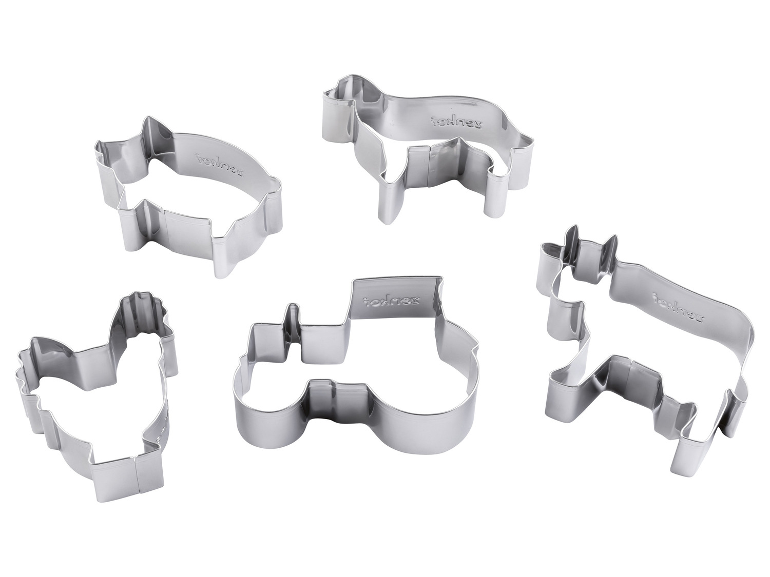Zenker 7714 Ausstechformen Bauernhof – 5-teiliges Set Aus 18/10 Edelstahl, Spülmaschinengeeignet, Für Plätzchen & Teig