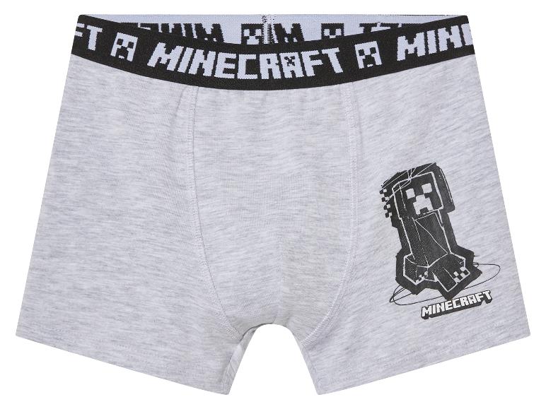 Graue Minecraft Boxershorts für Jungen.