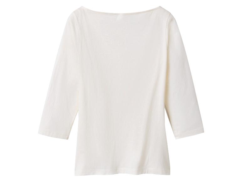 Weißes T-Shirt mit Dreiviertelärmeln, Rückansicht