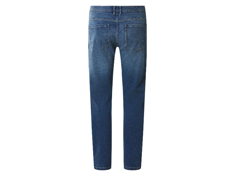 Blaue Herrenjeans mit Gesäßtaschen.