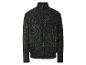 Ein schwarzer Strickpullover mit Reißverschluss.