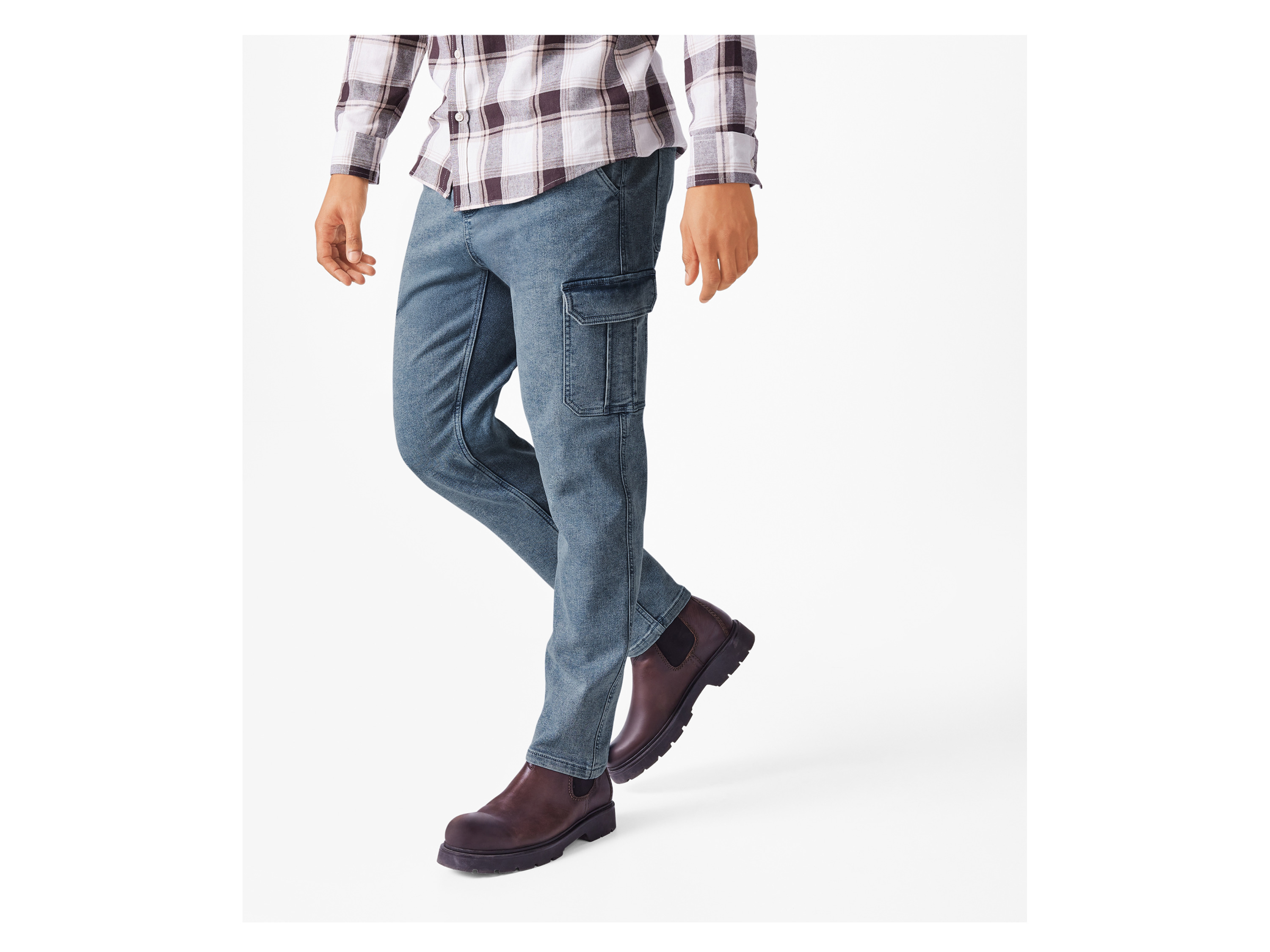 ESMARA MEN Herren Cargo-Denim-Joggers (Blau, 46) – Bild 2 von 3