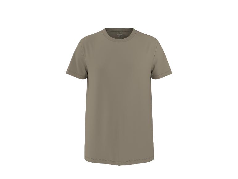 Graugrünes Basic-T-Shirt mit kurzen Ärmeln