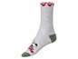Graue Socken mit Mickey Mouse-Motiv.