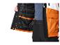 Herren-Skijacke mit orangefarbenen und schwarzen Details, von innen gesehen
