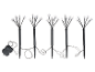 Set aus fünf sternförmigen Gartensteckleuchten mit Steuerbox für Außendekoration.