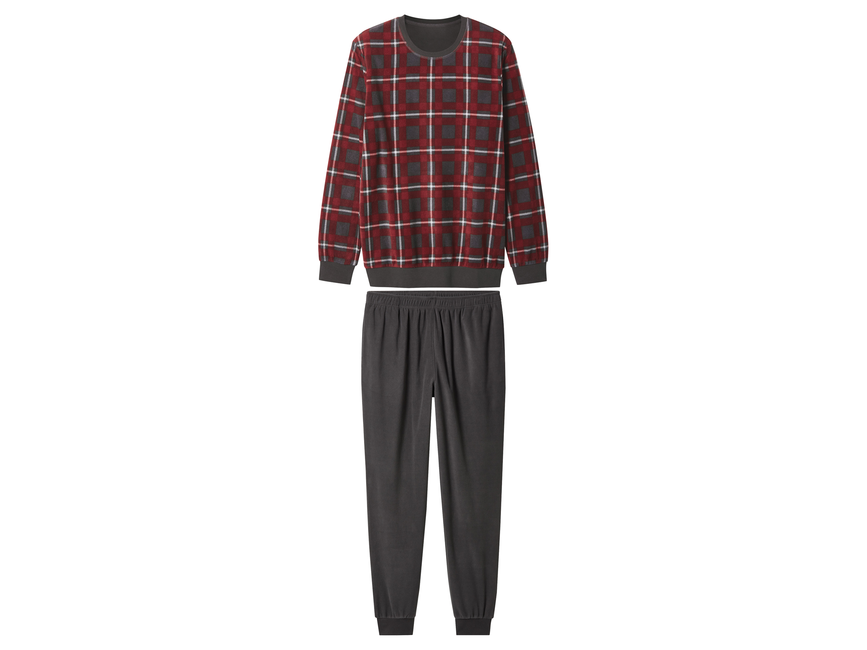 ESMARA MEN Herren Fleece-Pyjama (Anthrazit, S(44/46))