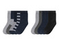 Ein Set aus acht Socken in Grau, Dunkelblau und Schwarz