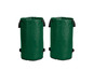Zwei grüne, faltbare Kompostbehälter.