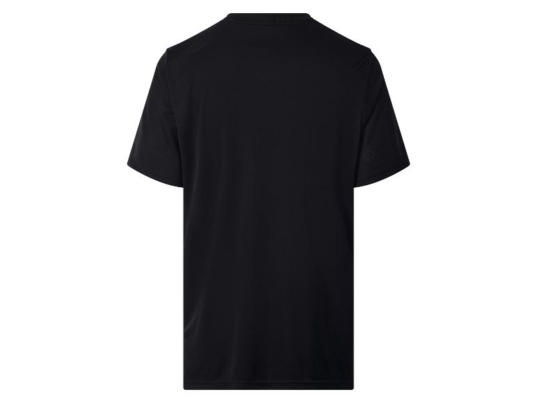 Schwarzes kurzärmeliges Sport-T-Shirt für Herren, Rückansicht