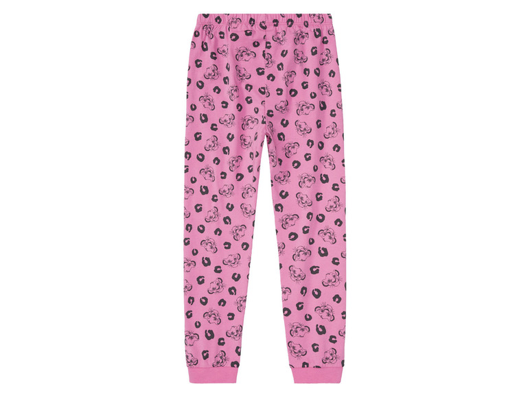 Rosa Schlafanzughose mit Leopardenmuster und Simba-Gesichtern.