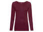 Ein dunkelrotes Langarmshirt mit V-Ausschnitt von Esmara.