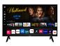 Smart-TV mit Startbildschirm, der Filme, Serien und Streaming-Apps anzeigt.