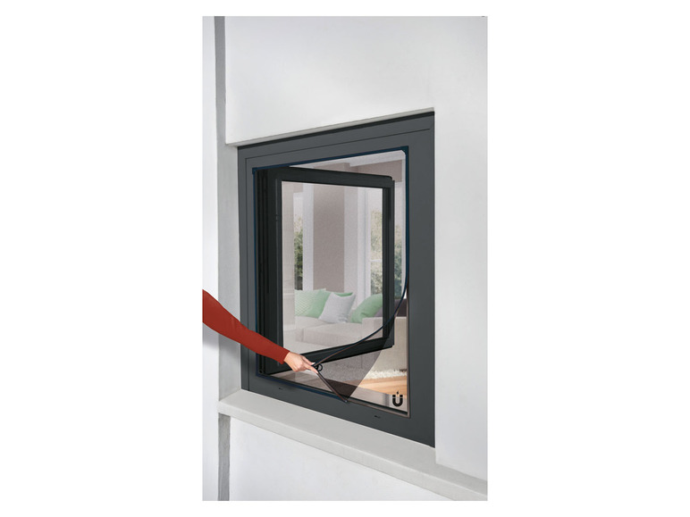Gehe zu Vollbildansicht: LIVARNO home Insektenschutzfenster, magnetisch, 110x130 cm, anthrazit, 3er Set - Bild 4