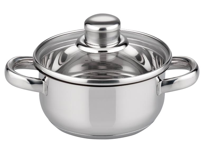 Edelstahltopf mit Deckel und zwei Griffen