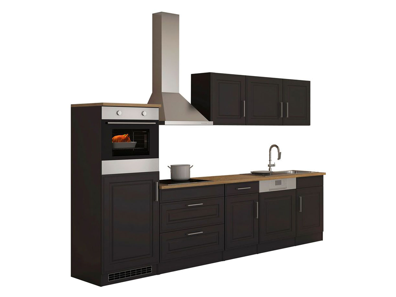 HELD Küchenzeile Rom 290/300/330cm (Breite 300 cm, grafit/eiche sonoma) – Bild 2 von 4