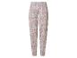 Damen-Pyjamahose mit Blumenmuster in Grau- und Lachstönen