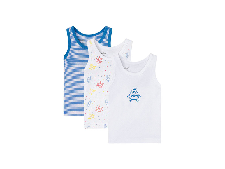 Gehe zu Vollbildansicht: lupilu® Kleinkinder Jungen Unterhemden, 3 Stück, mit Bio-Baumwollanteil - Bild 7