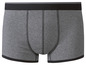 Graue Boxershorts mit schwarzem Bund.